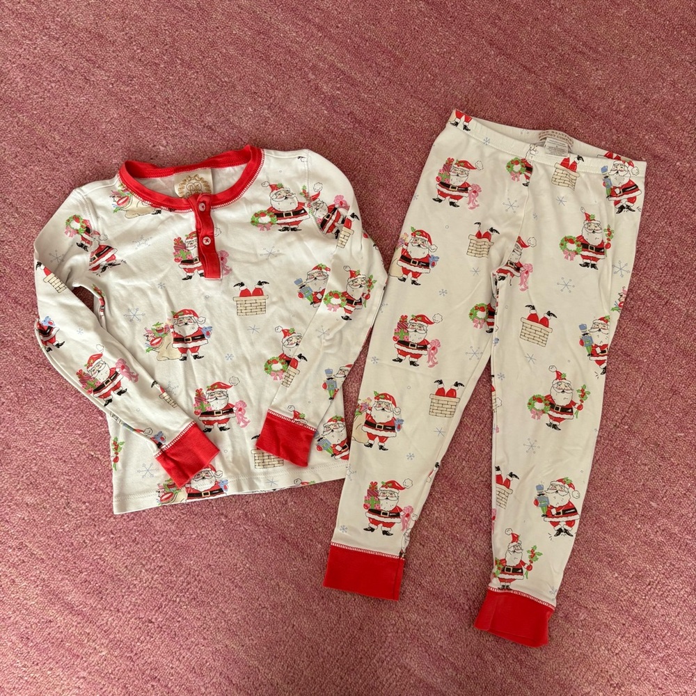 The Beaufort Bonnet Company Red and White Santa Pajama Set Christmas